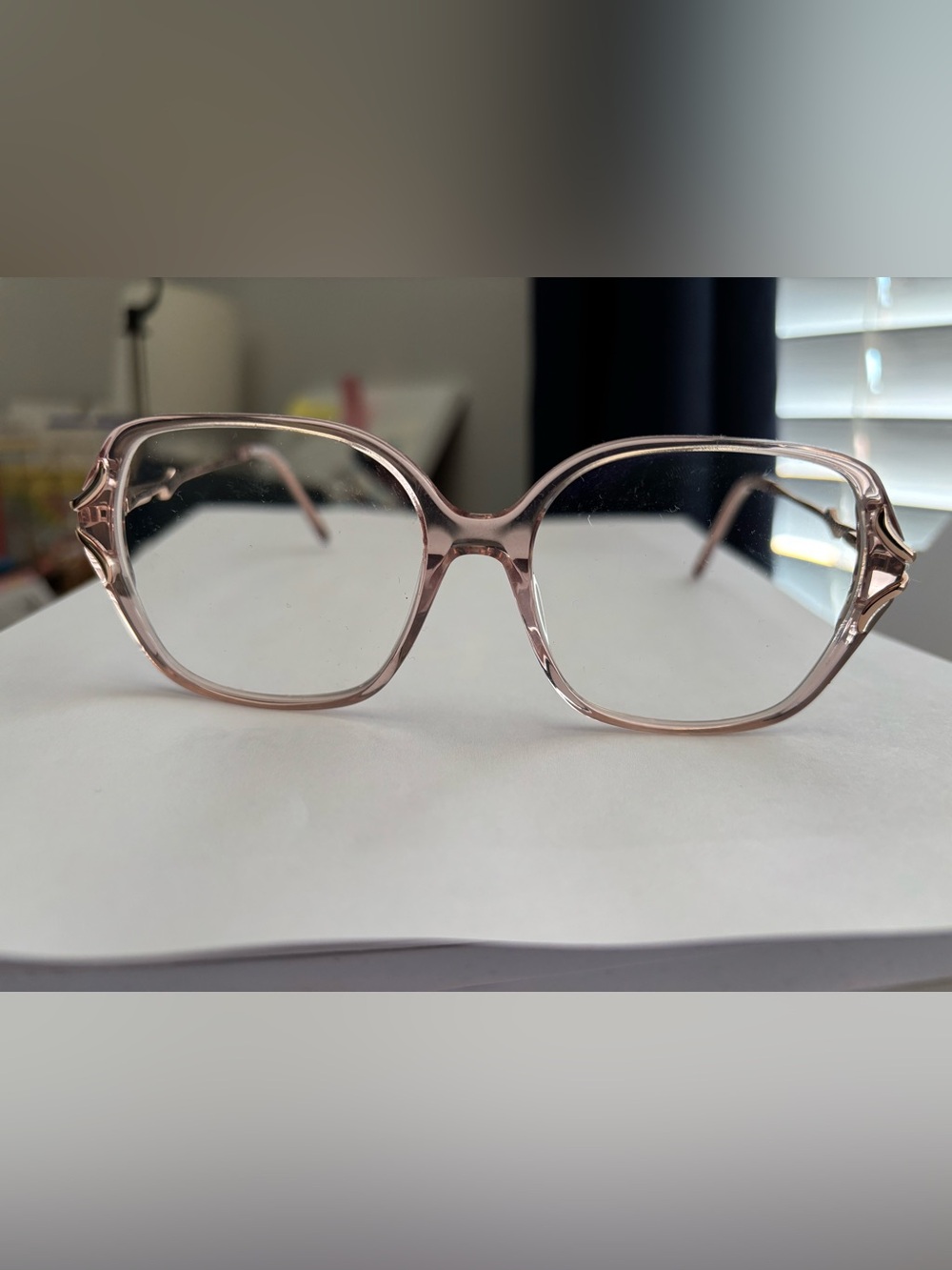 Sophia Loren Hollywood Women's Transparent Blush Square Frame Glasses